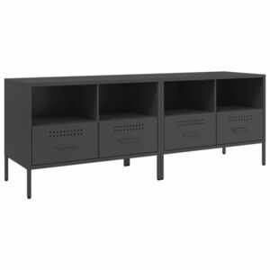 vidaXL 2 db fekete acél TV-szekrény 68 x 39 x 50, 5 cm kép