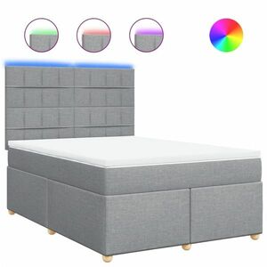 vidaXL világosszürke szövet rugós ágy matraccal 140 x 190 cm kép