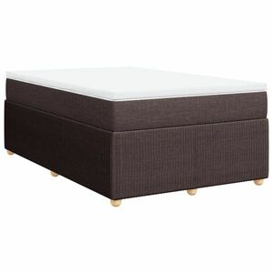 vidaXL sötétbarna szövet rugós ágy matraccal 120 x 190 cm kép