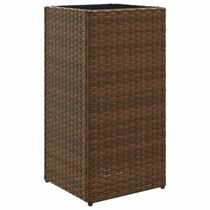 vidaXL barna polyrattan kerti ültetőláda 30x30x60 cm kép