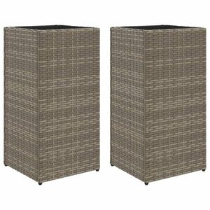 vidaXL 2 db szürke polyrattan kerti ültetőláda 30x30x60 cm kép