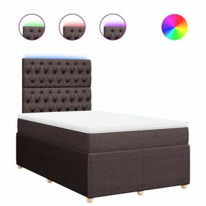 vidaXL sötétbarna szövet rugós ágy matraccal 120 x 190 cm kép