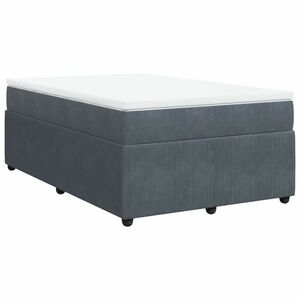 vidaXL sötétszürke bársony rugós ágy matraccal 120x190 cm kép