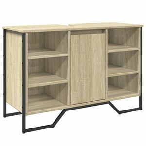 vidaXL sonoma tölgy szerelt fa fürdőszobai mosdószekrény 91x35x60 cm kép