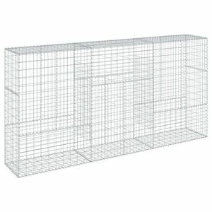 vidaXL horganyzott vas gabion kosár fedéllel 300 x 50 x 150 cm kép