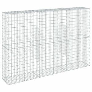 vidaXL horganyzott vas gabion kosár fedéllel 300 x 50 x 200 cm kép