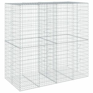 vidaXL horganyzott vas gabion kosár fedéllel 200 x 100 x 200 cm kép