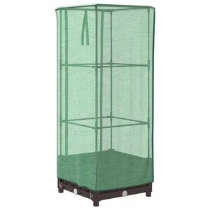 vidaXL rattan megjelenésű magaságyás melegháztakaróval 40x40x123 cm kép