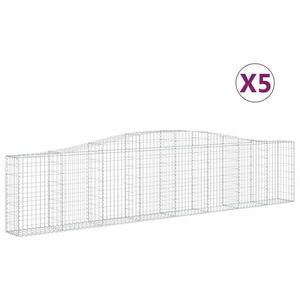 vidaXL 5 db íves horganyzott vas gabion kosár 400x30x80/100 cm kép