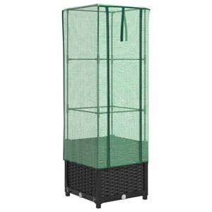 vidaXL rattan megjelenésű magaságyás melegháztakaróval 40x40x139 cm kép