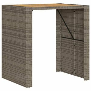 vidaXL szürke polyrattan kerti bárasztal akácfa lappal 105x80x110 cm kép