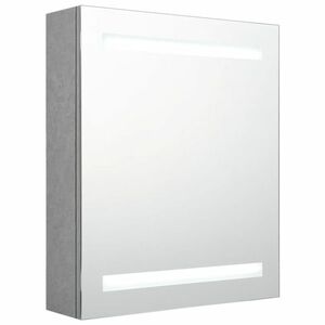 vidaXL betonszürke LED-es tükrös fürdőszobaszekrény 50 x 14 x 60 cm kép