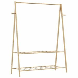 vidaXL bambusz ruhaállvány polcokkal 132 x 45, 5 x 150, 5 cm kép