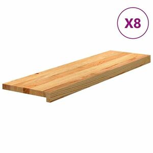 vidaXL 8 db tömör tölgyfa világosbarna lépcsőfokok 90x25x2 cm kép