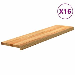 vidaXL 16 db tömör tölgyfa világosbarna lépcsőfokok 110x30x2 cm kép