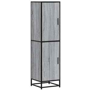 vidaXL Highboard szürke sonoma 35, 5x35x139 cm gépelt fa és fém kép