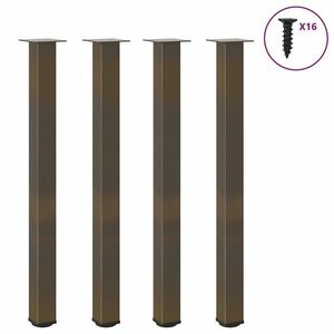 vidaXL Kávéasztal lábak 4 db Natural Steel 110-112 cm Acél kép