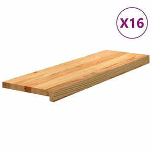 vidaXL 16 db tömör tölgyfa világosbarna lépcsőfokok 80x25x2 cm kép