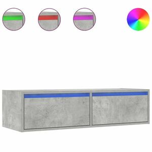 vidaXL TV szekrény LED világítással beton szürke 100X35, 5x25 cm kép