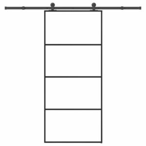 vidaXL ESG üveg és alumínium tolóajtó fémszerelvény-szettel 90x205 cm kép