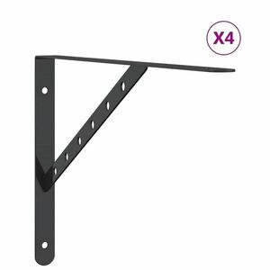 vidaXL 4 db fekete rozsdamentes acél polctartó 40 x 2, 5 x 25 cm kép