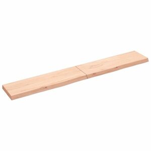 vidaXL kezeletlen tömör tölgyfa fali polc 200x30x(2-6) cm kép