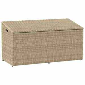 vidaXL bézs polyrattan kerti tárolóláda 110x50x58 cm kép