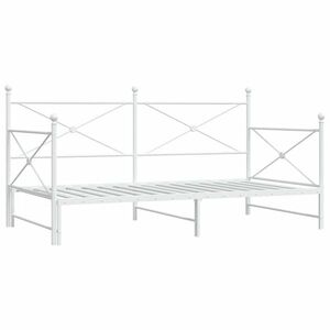 vidaXL Daybed with Trundle without Mattress White 100x190 cm acél kép