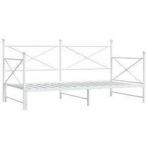 vidaXL Daybed with Trundle without Mattress White 107x203 cm acél kép