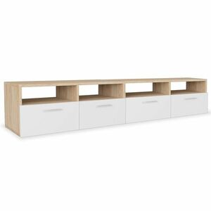 vidaXL 2 db tölgyfa színű/fehér faforgácslap TV szekrény 95x35x36 cm kép