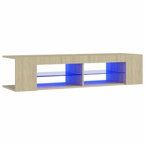 vidaXL sonoma tölgy színű TV-szekrény LED-lámpákkal 135 x 39 x 30 cm kép