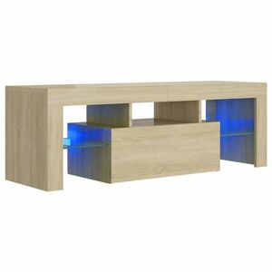 vidaXL sonoma tölgy színű TV-szekrény LED-lámpákkal 120 x 35 x 40 cm kép