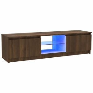 vidaXL barna tölgyszínű TV-szekrény LED-lámpákkal 120x30x35, 5 cm kép