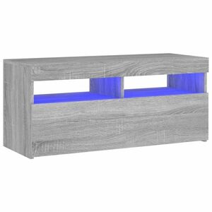 vidaXL szürke sonoma színű TV-szekrény LED-világítással 90x35x40 cm kép