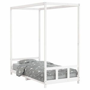 vidaXL fehér tömör fenyőfa gyerekágykeret 90x190 cm kép