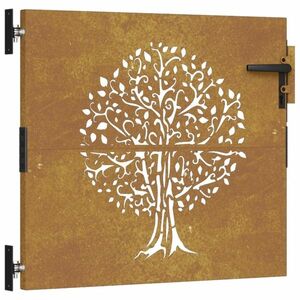 vidaXL rozsdaszínű famintás corten acél kerti kapu 85x75 cm kép