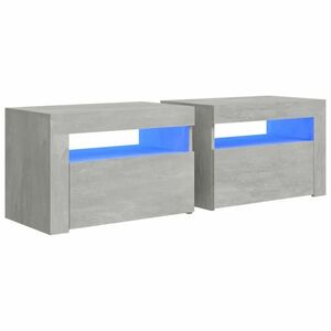 vidaXL 2 db betonszürke éjjeliszekrény LED-del 60 x 35 x 40 cm kép