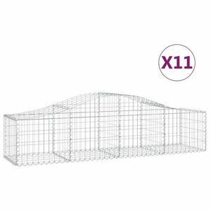 vidaXL 11 db íves horganyzott vas gabion kosár 200x50x40/60 cm kép