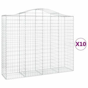 vidaXL 10 db íves horganyzott vas gabion kosár 200x50x160/180 cm kép