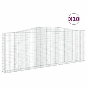 vidaXL 10 db íves horganyzott vas gabion kosár 400x30x140/160 cm kép