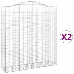 vidaXL 2 db íves horganyzott vas gabion kosár 200x50x220/240 cm kép