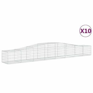 vidaXL 10 db íves horganyzott vas gabion kosár 400x50x40/60 cm kép