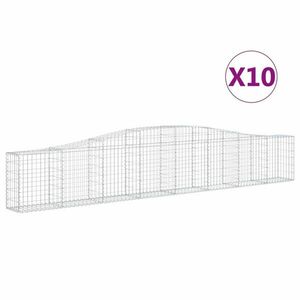 vidaXL 10 db íves horganyzott vas gabion kosár 400x30x60/80 cm kép