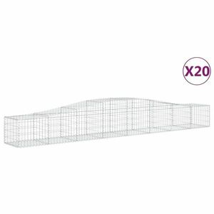 vidaXL 20 db íves horganyzott vas gabion kosár 400x50x40/60 cm kép