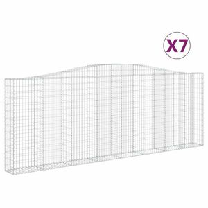 vidaXL 7 db íves horganyzott vas gabion kosár 400x30x140/160 cm kép