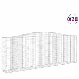 vidaXL 20 db íves horganyzott vas gabion kosár 400x50x140/160 cm kép