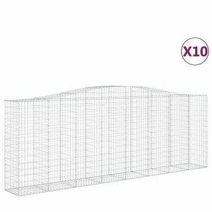 vidaXL 10 db íves horganyzott vas gabion kosár 400x50x140/160 cm kép