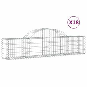 vidaXL 18 db íves horganyzott vas gabion kosár 200x30x40/60 cm kép