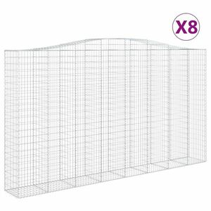 vidaXL 8 db íves horganyzott vas gabion kosár 400x50x220/240 cm kép