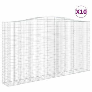 vidaXL 10 db íves horganyzott vas gabion kosár 400x50x220/240 cm kép